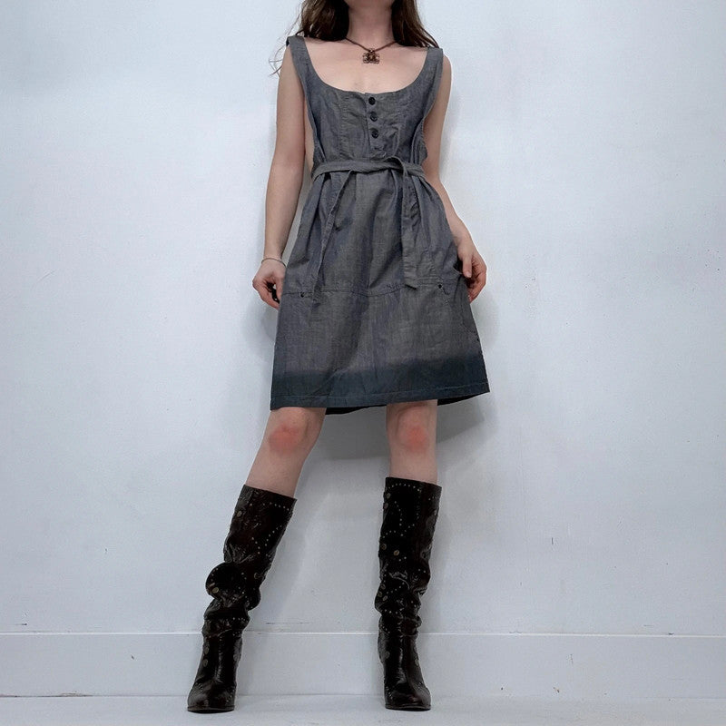 Diesel grey denim pinafore dress