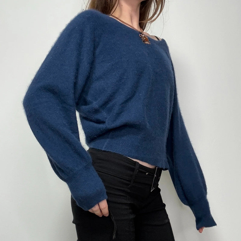 angora knitted slouchy batwing jumper