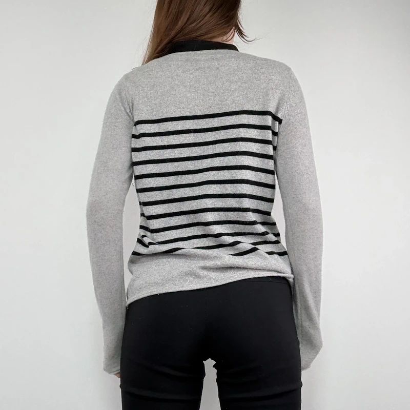 grey striped cashmere jumper