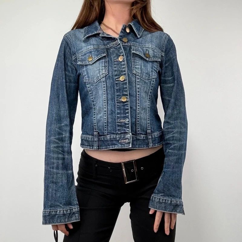 Distressed Cropped Denim Jacket