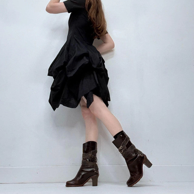 black puff allsaints grunge dress