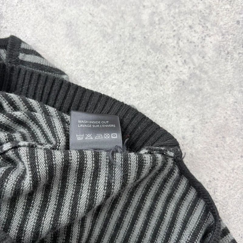 cropped pinstripe gathered engineered jumper