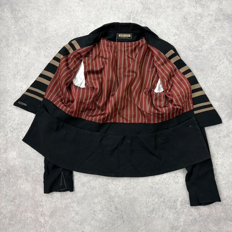 black cropped military napoleonic adjustable jacket