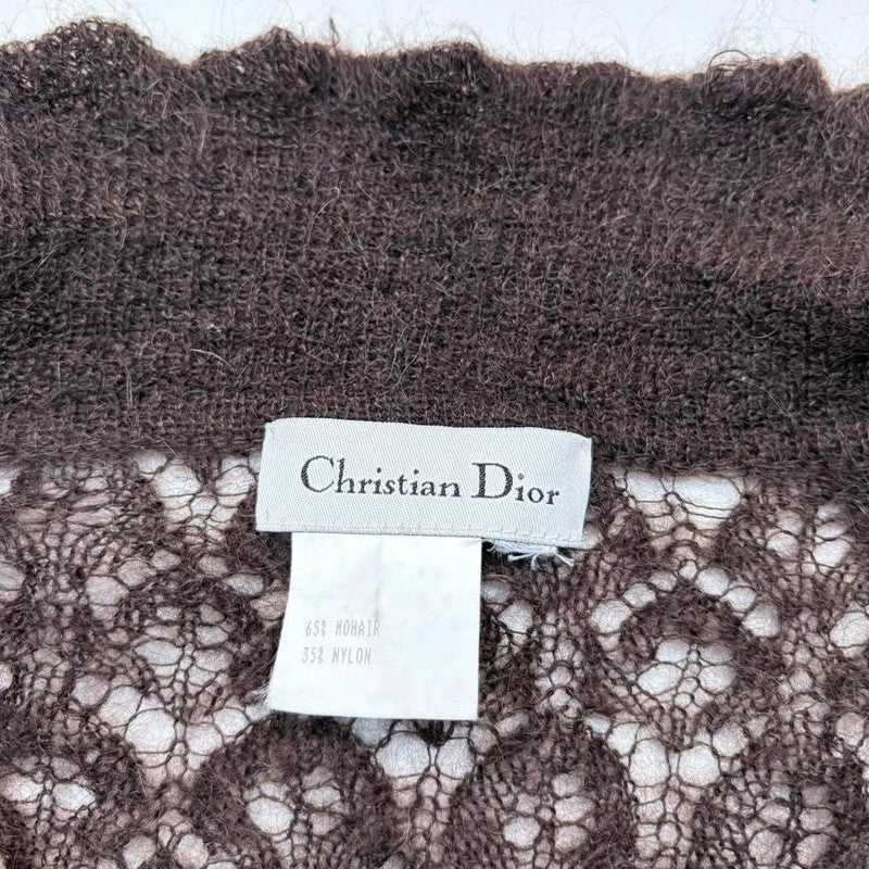 brown mohair Dior lace cardigan