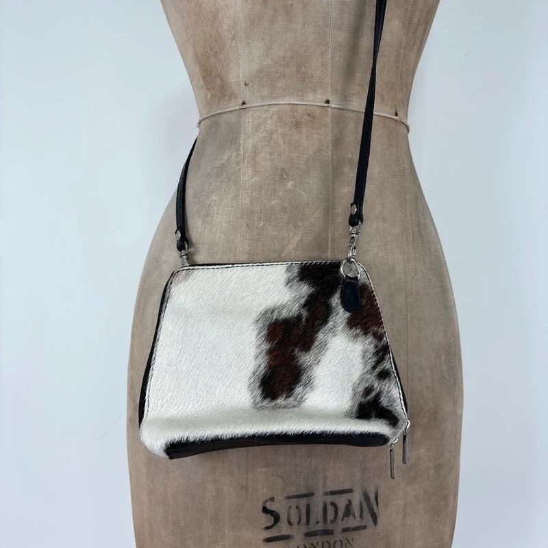 Cow-hide leather mini pouch crossbody