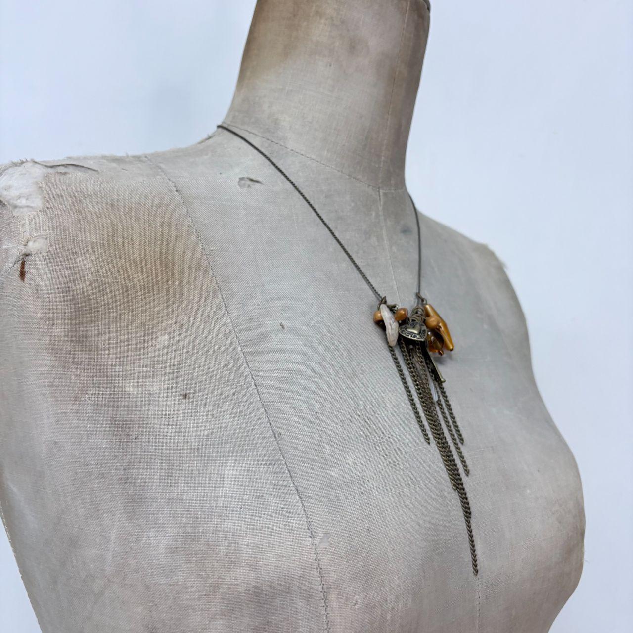 Boho hanging bead necklace