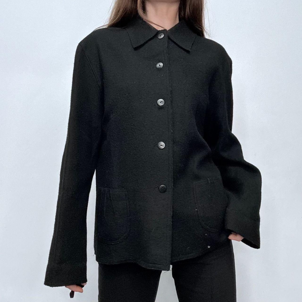 Black wool button up jacket
