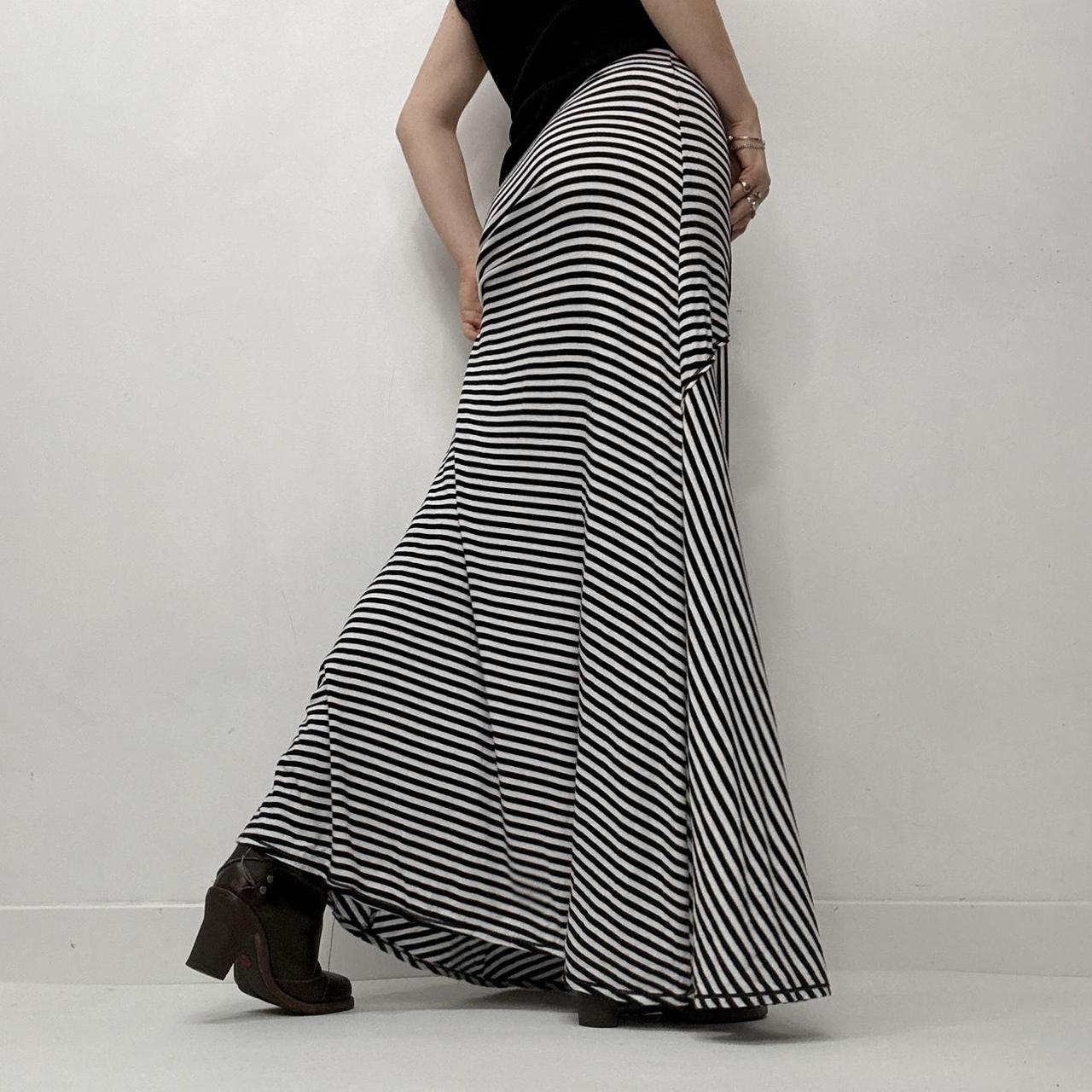 Striped jersey maxi skirt