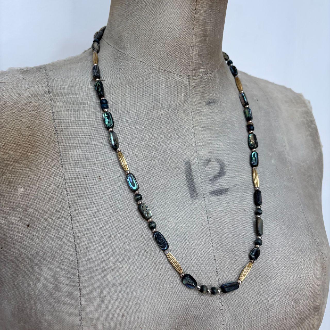 Beaded shell boho necklace