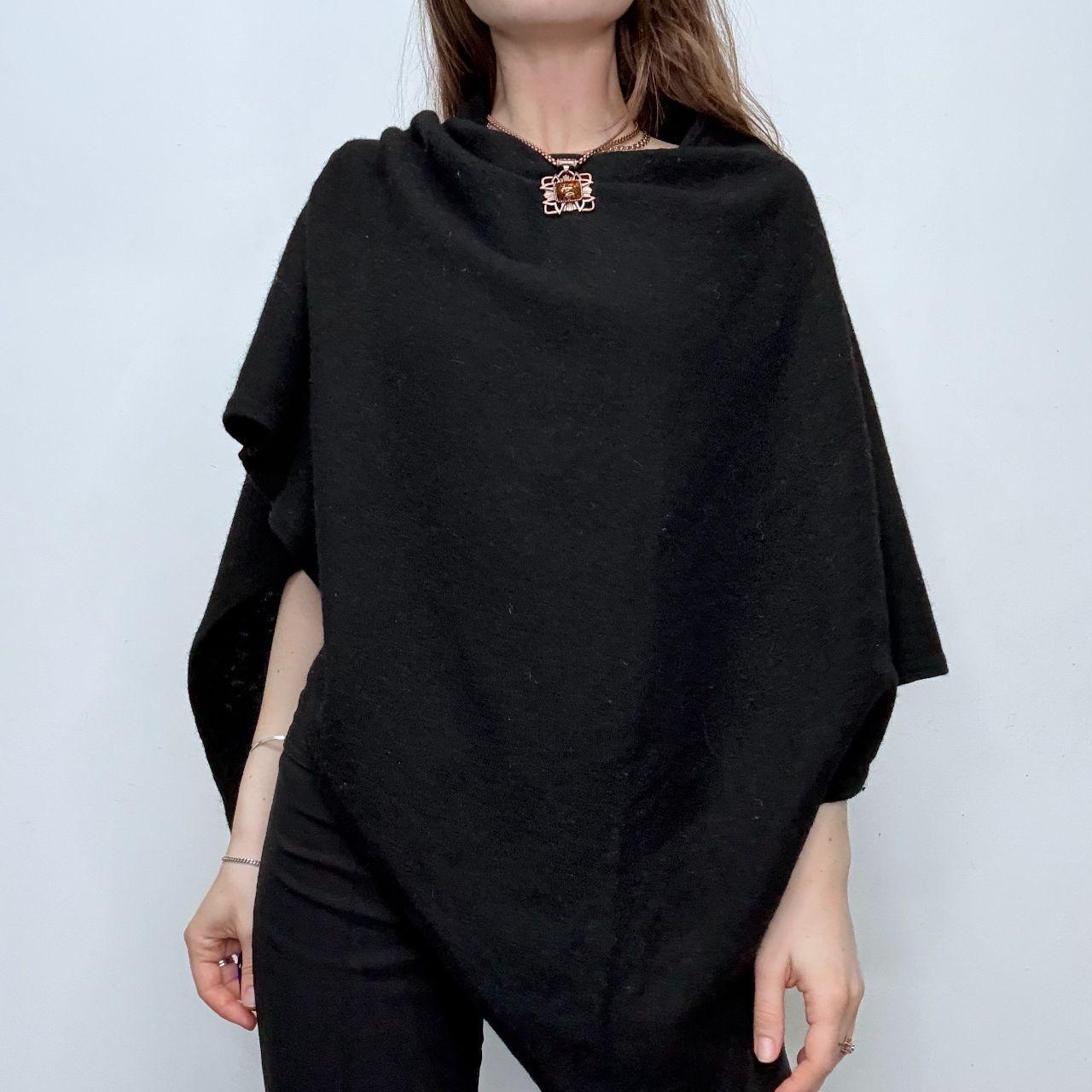 Black wool slouchy cape jumper