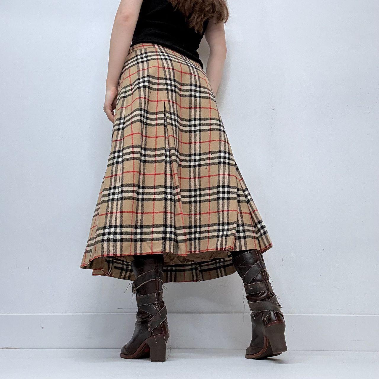 Burberry nova checked pleated skirt