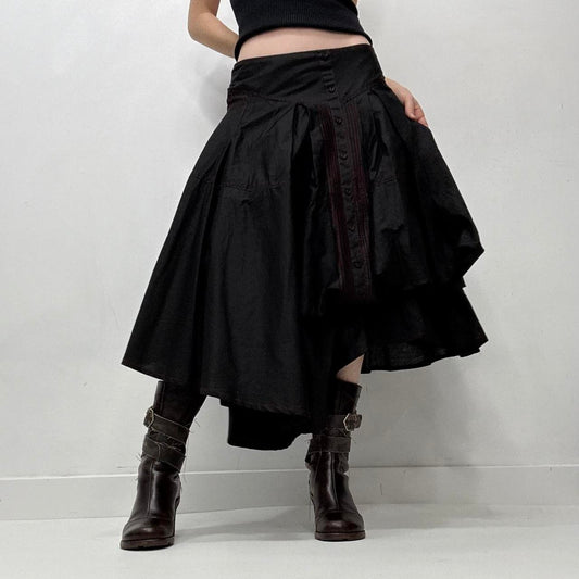 Black puff gathered grunge skirt