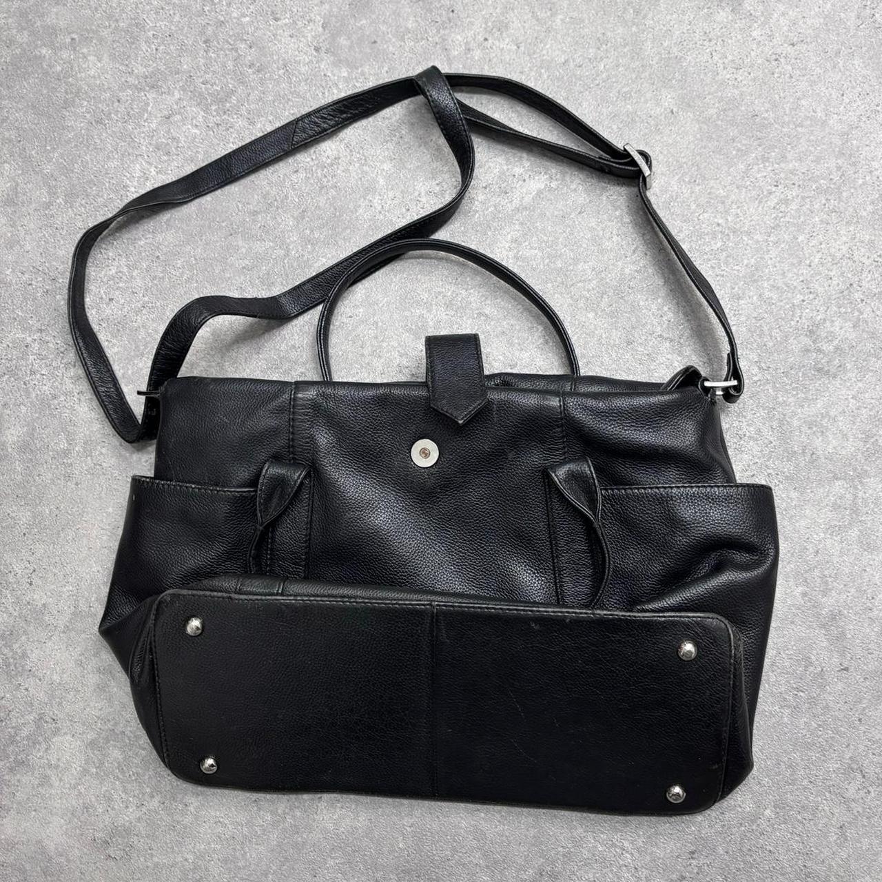Black leather shoulder bag