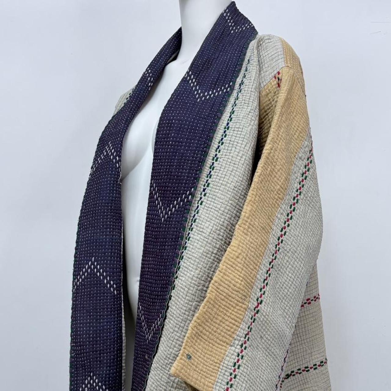Oversized slouchy kantha patchwork jacket