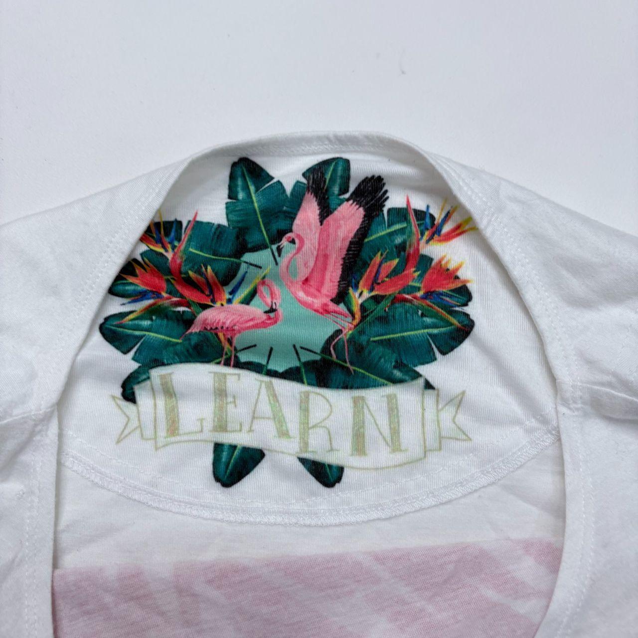 Graphic slouchy wide neck t-shirt