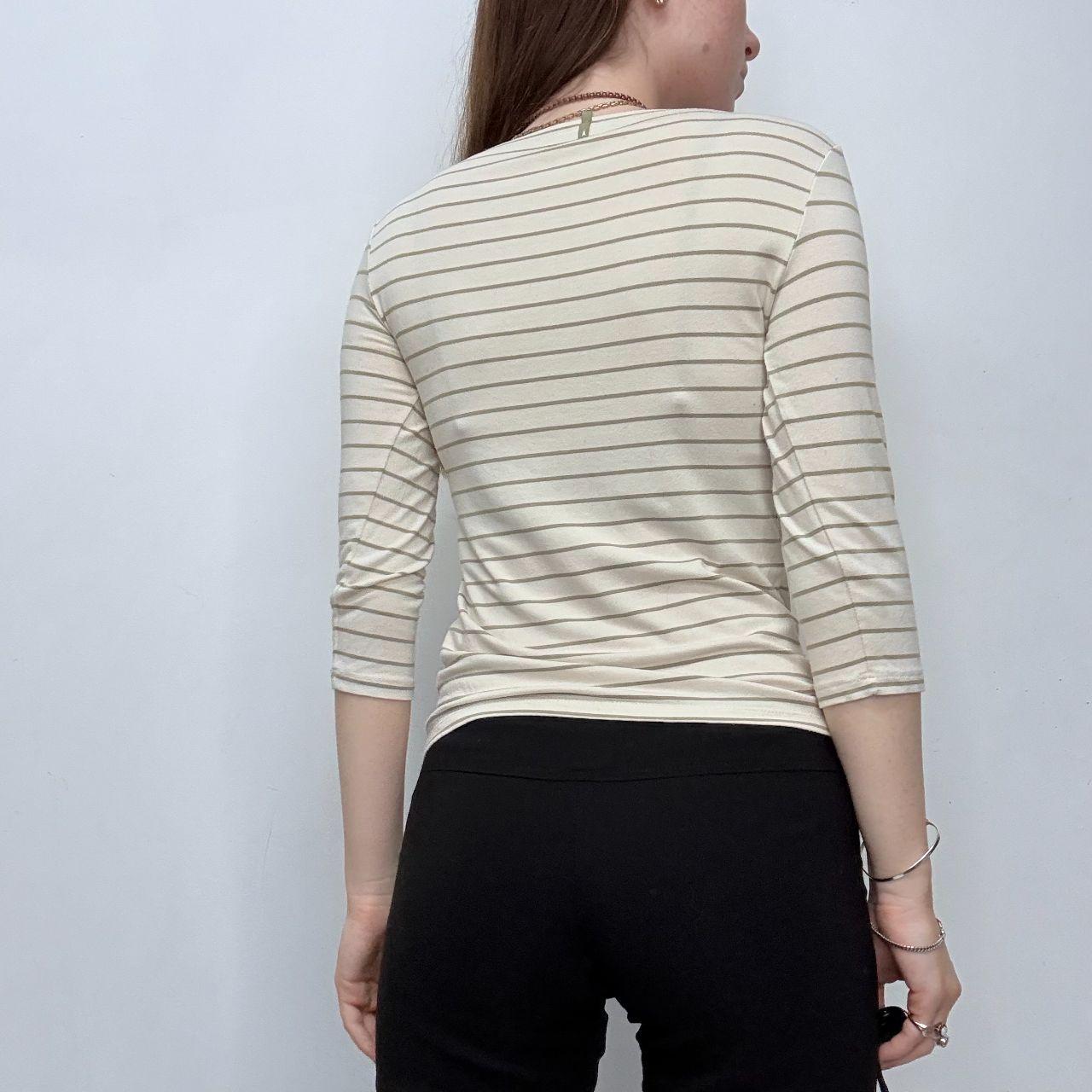 Cop Copine french pinstripe wide neck t-shirt