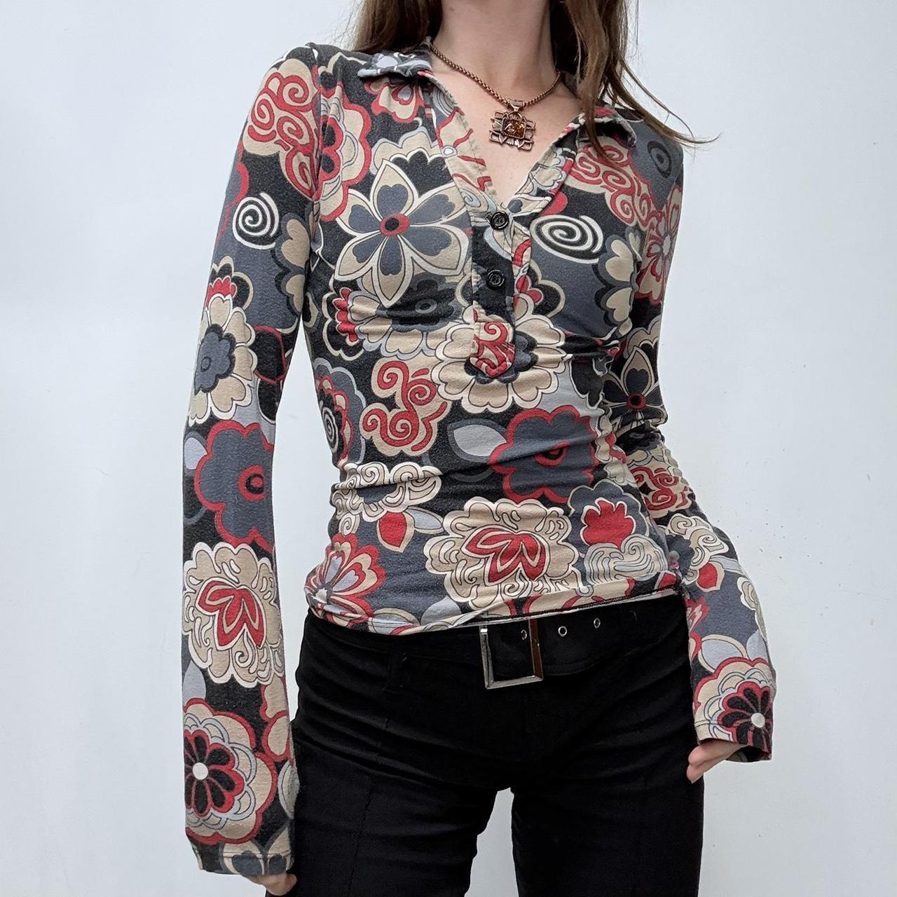 Garphic floral fitted jersey t-shirt