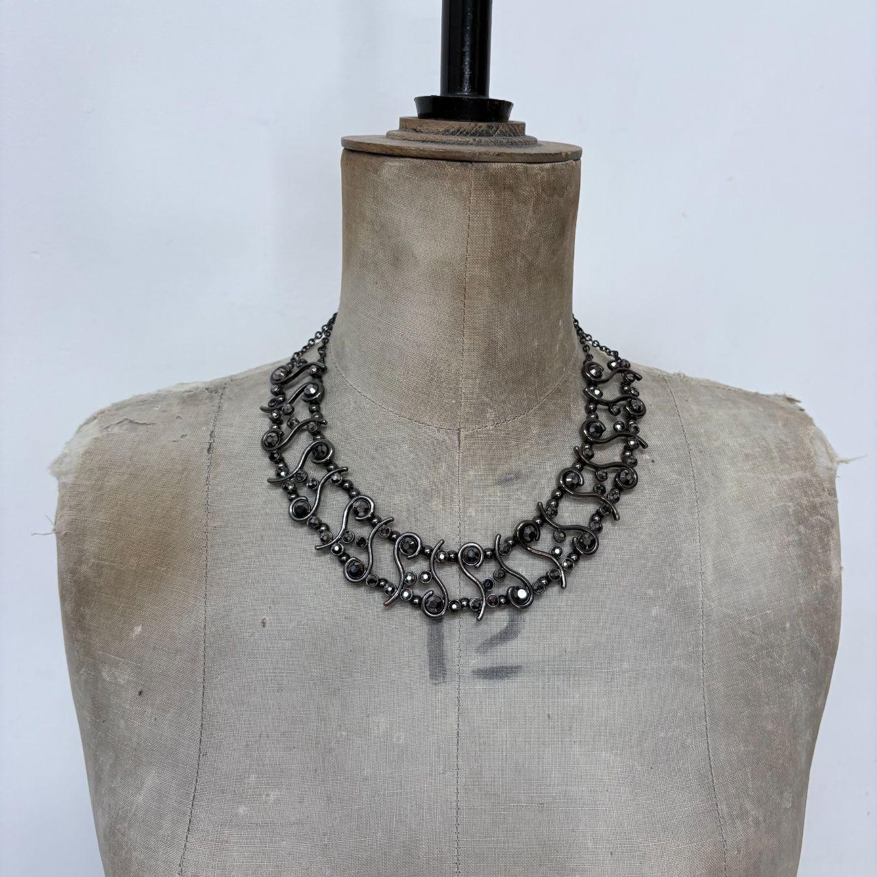 Chunky dark black metal grunge necklace