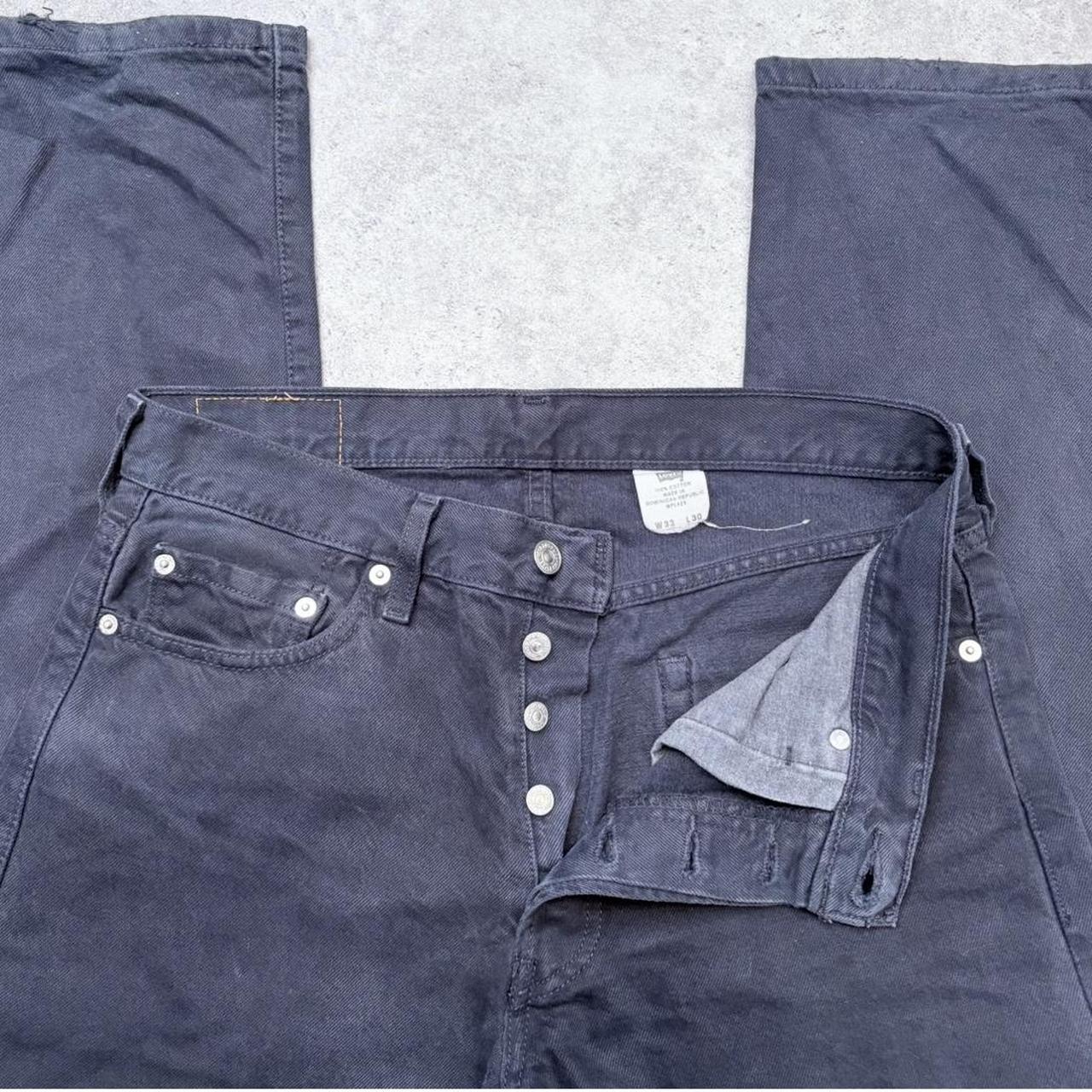 Navy wide-leg straight Levi's jeans