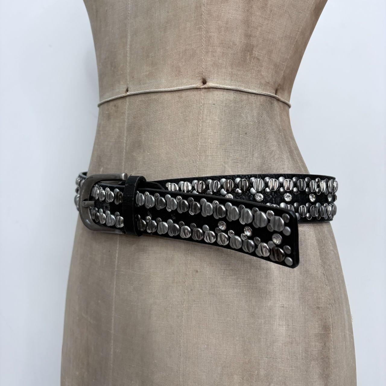 Black leather studded grunge belt