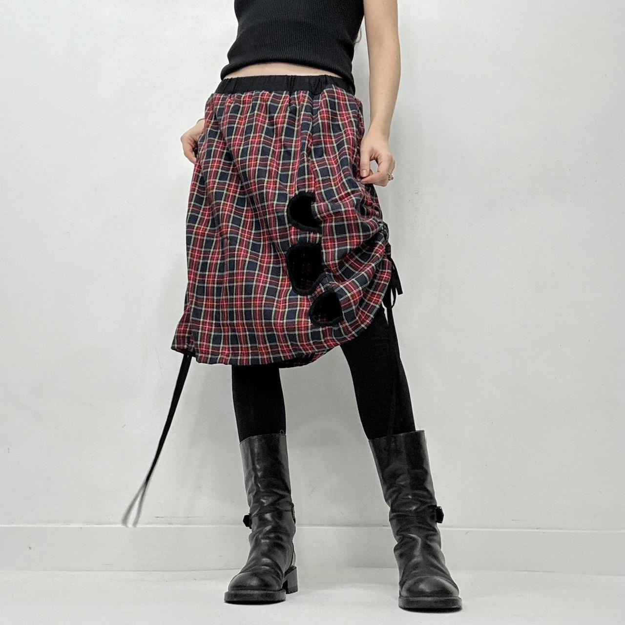 Tartan grunge gothic layered skirt