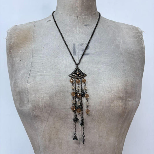 Boho hanging bead necklace