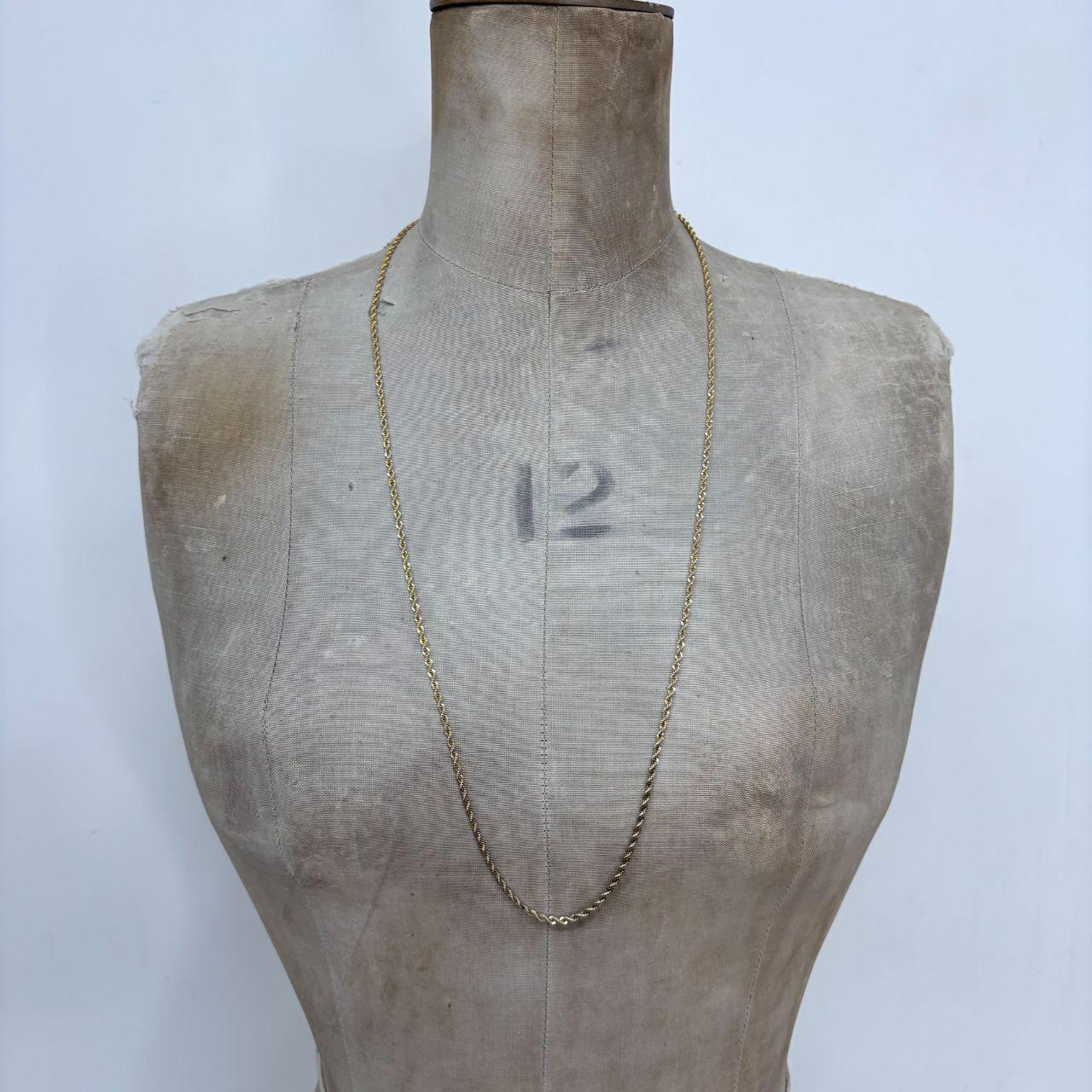Long gold plated twist chain necklace