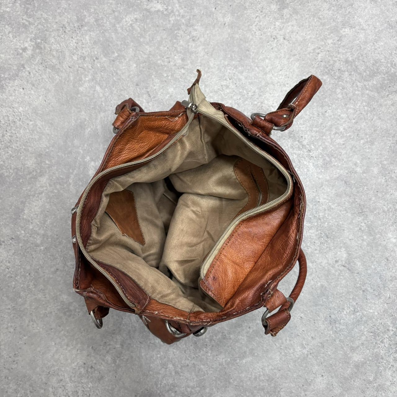 Tan leather studded bag