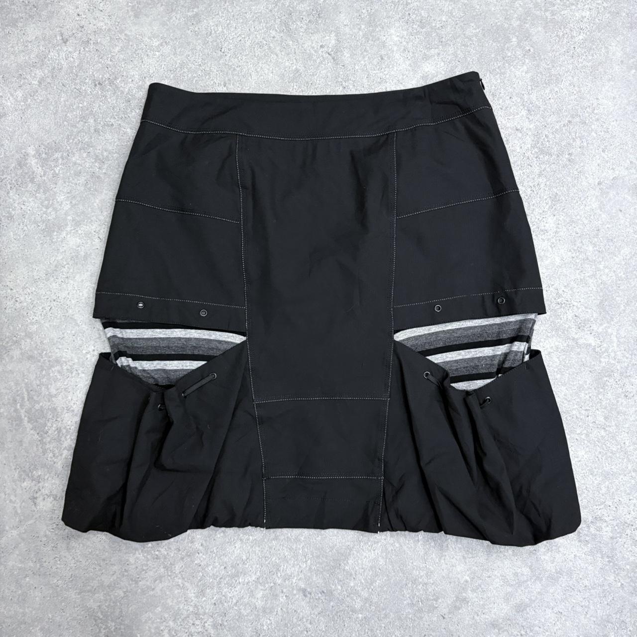 Black puff midi skirt