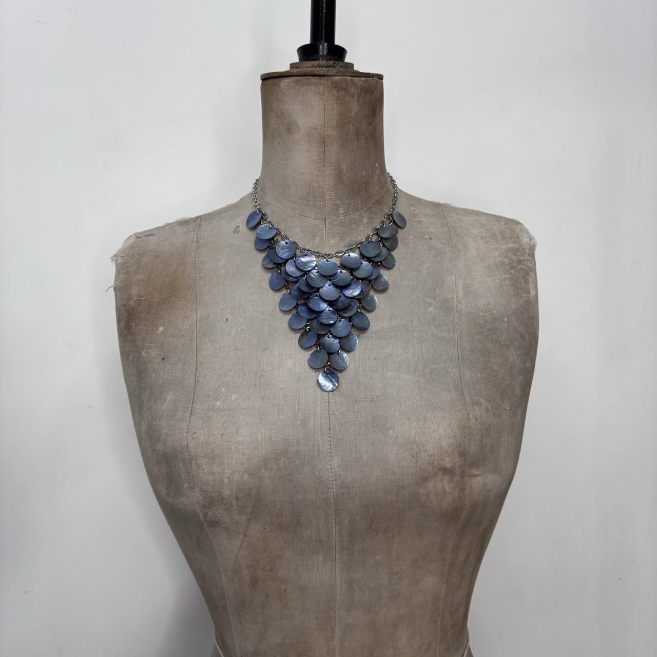 Chain layered shell necklace