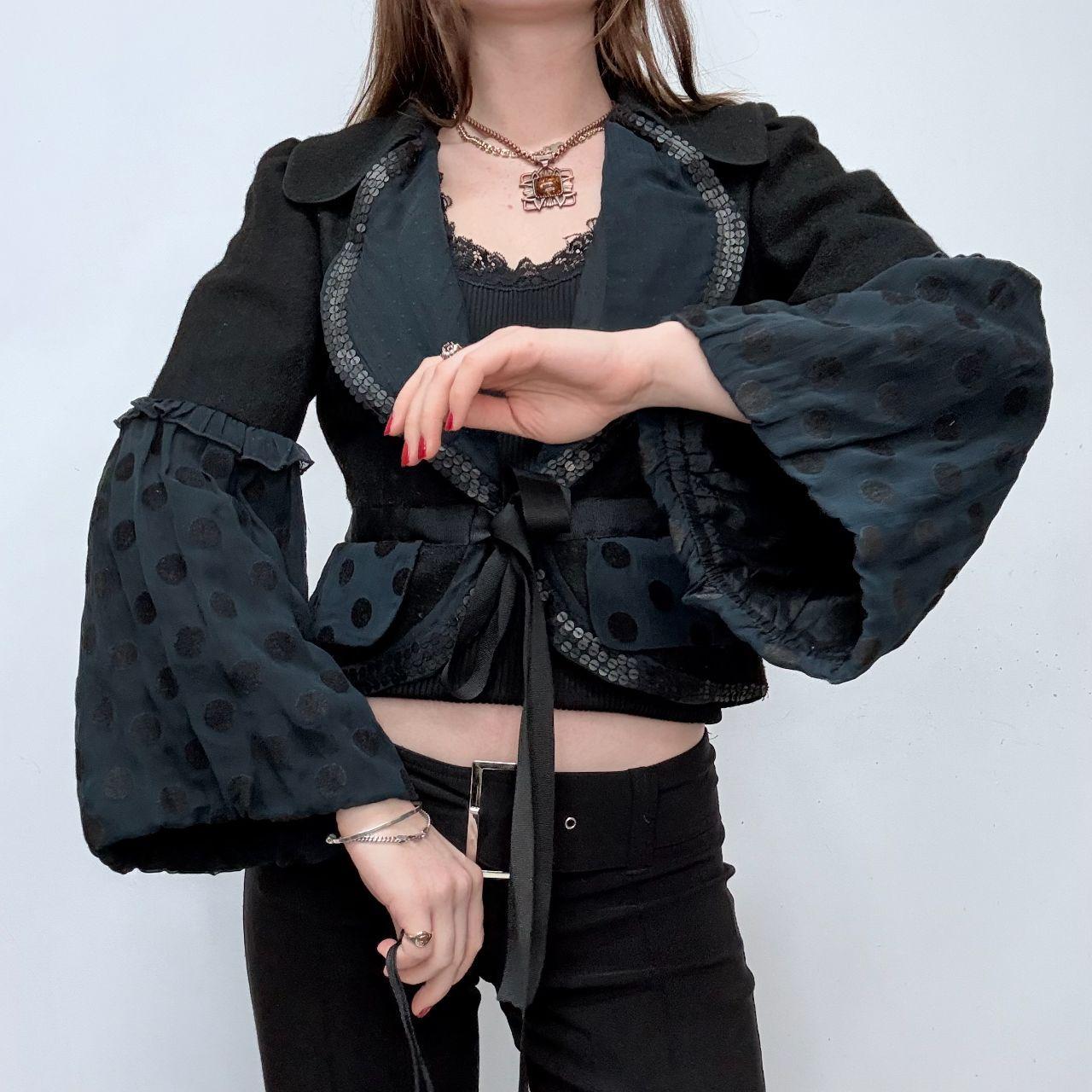 Polkadot cropped flared jacket