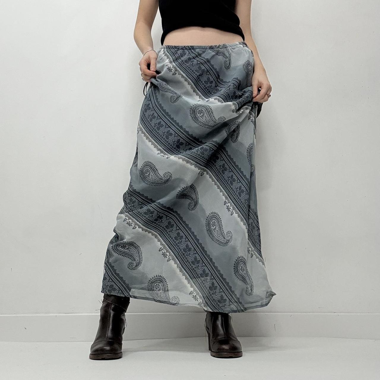 Blue paisley maxi skirt