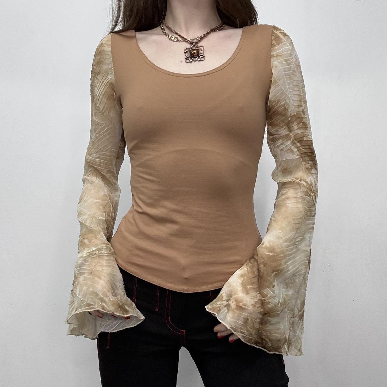 Tan boho flared fairy top