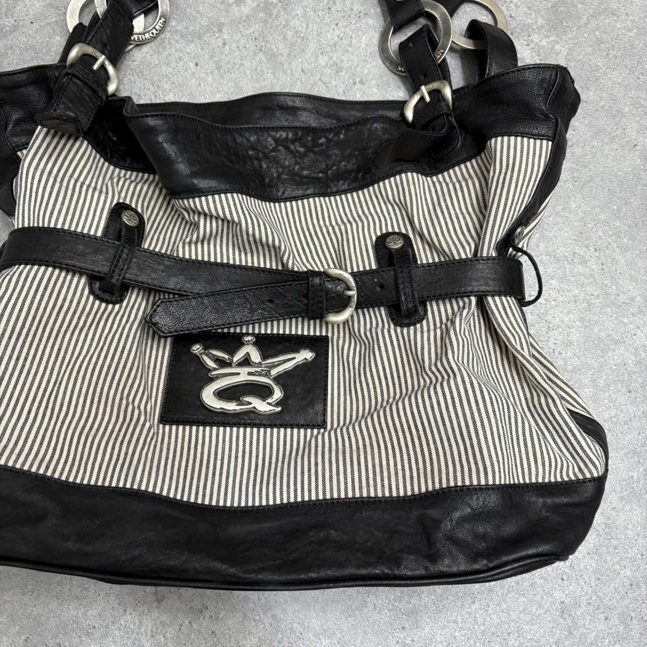 Save the queen striped bag