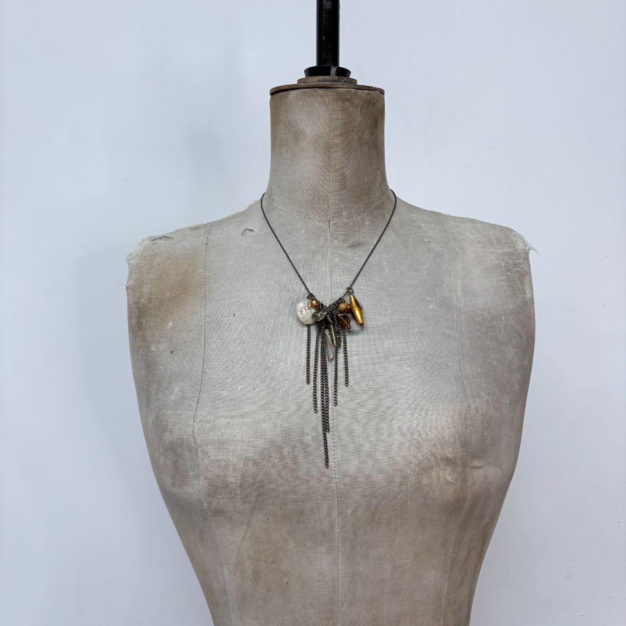 Boho hanging bead necklace