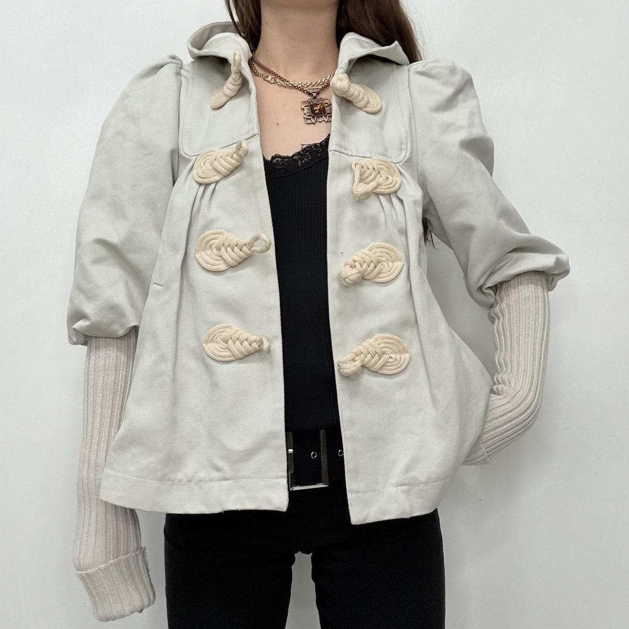 Cream puff pea coat jacket