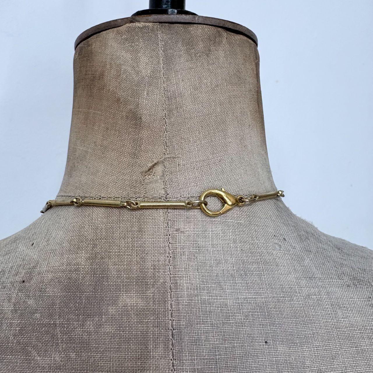 Gold boho engraved necklace
