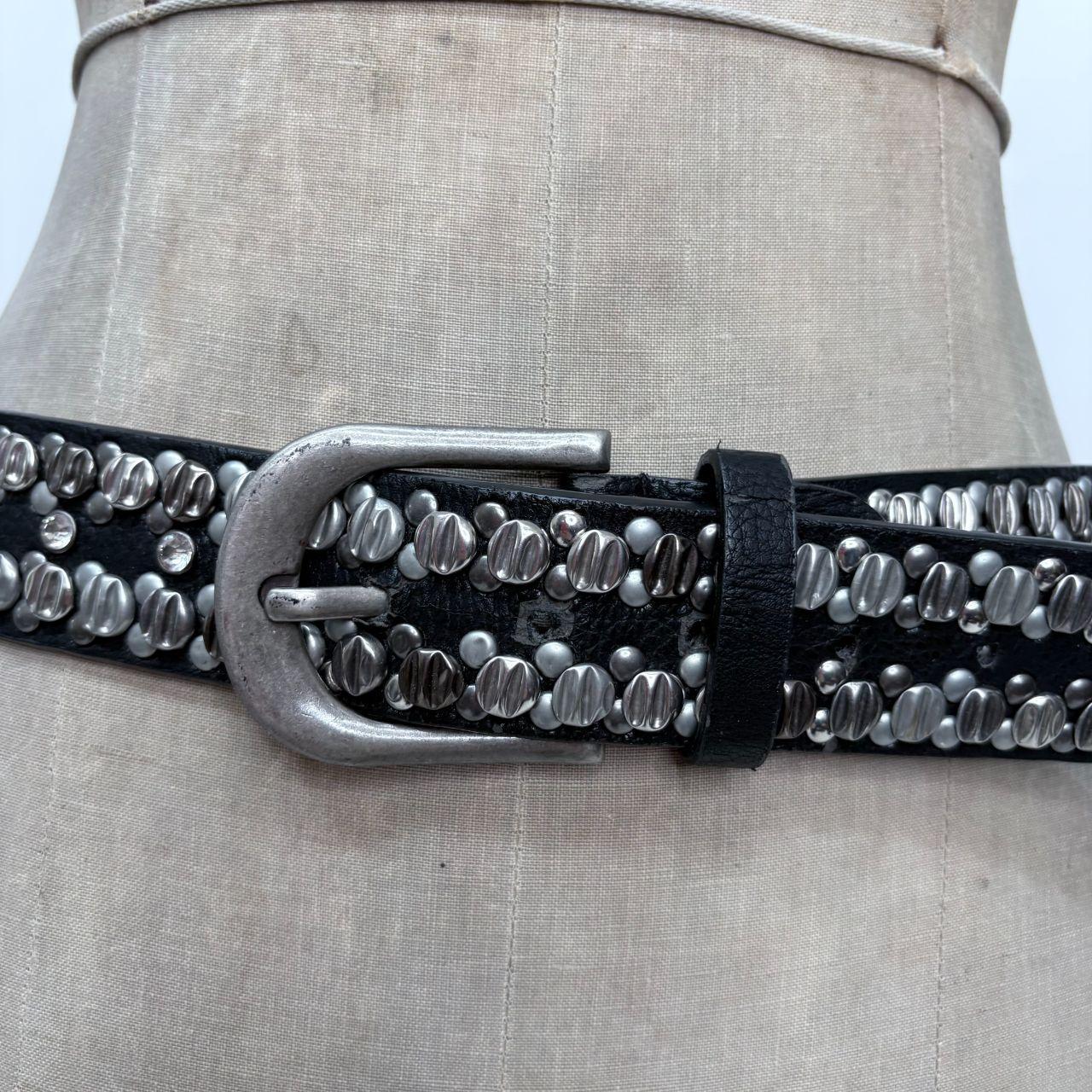 Black leather studded grunge belt