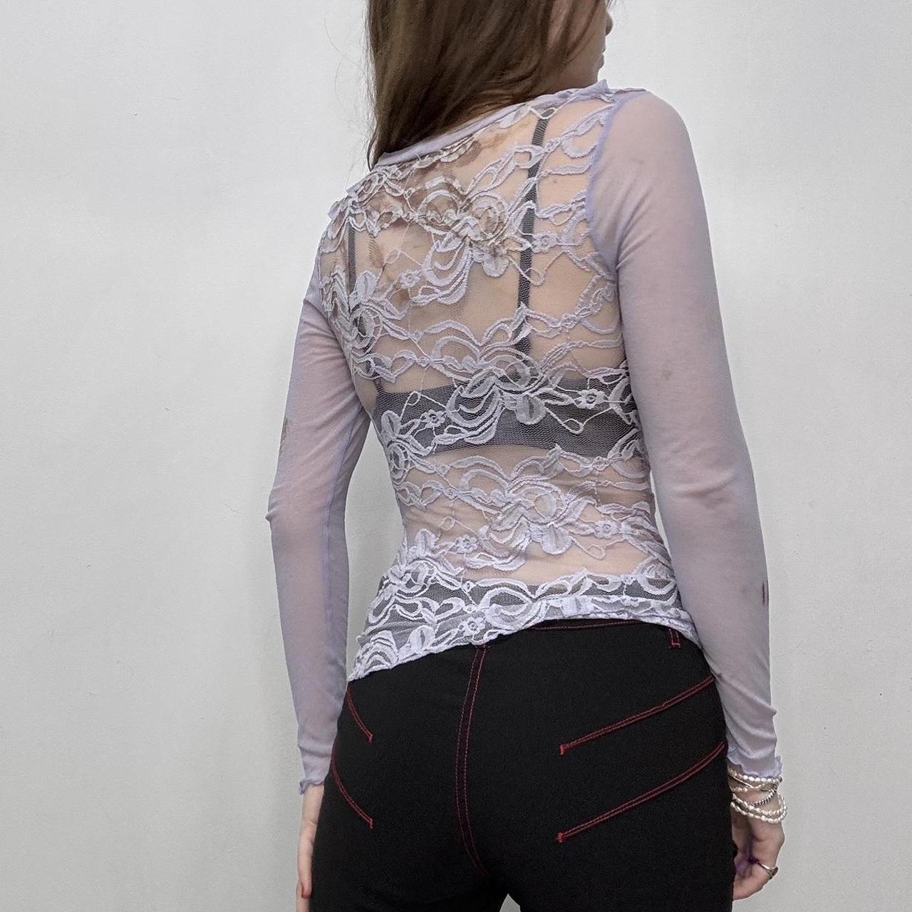 Sheer lace layered top