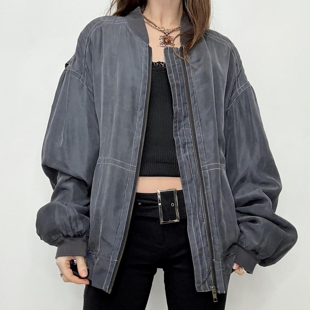 Silk puff oversized bomber