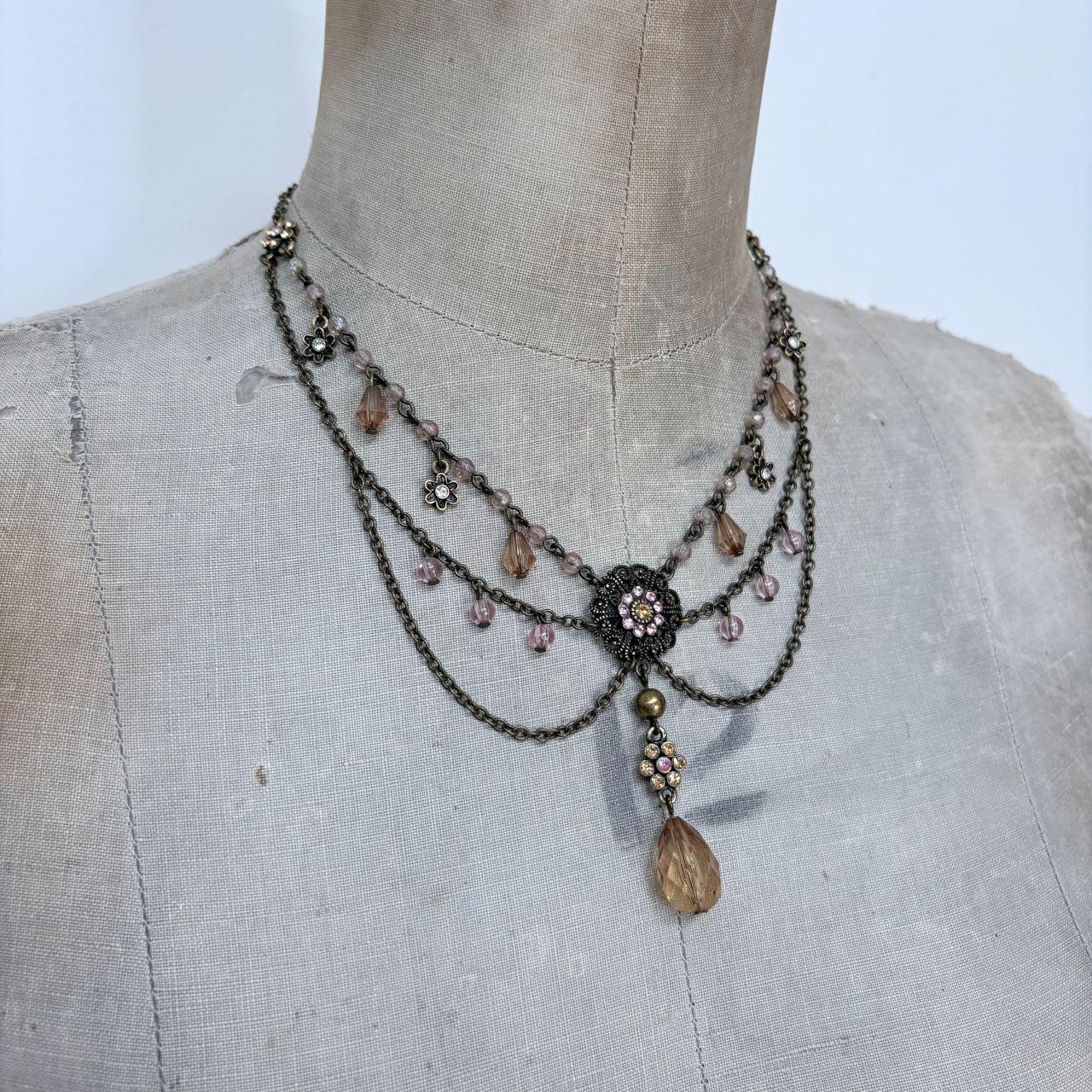 Gothic grunge draped necklace