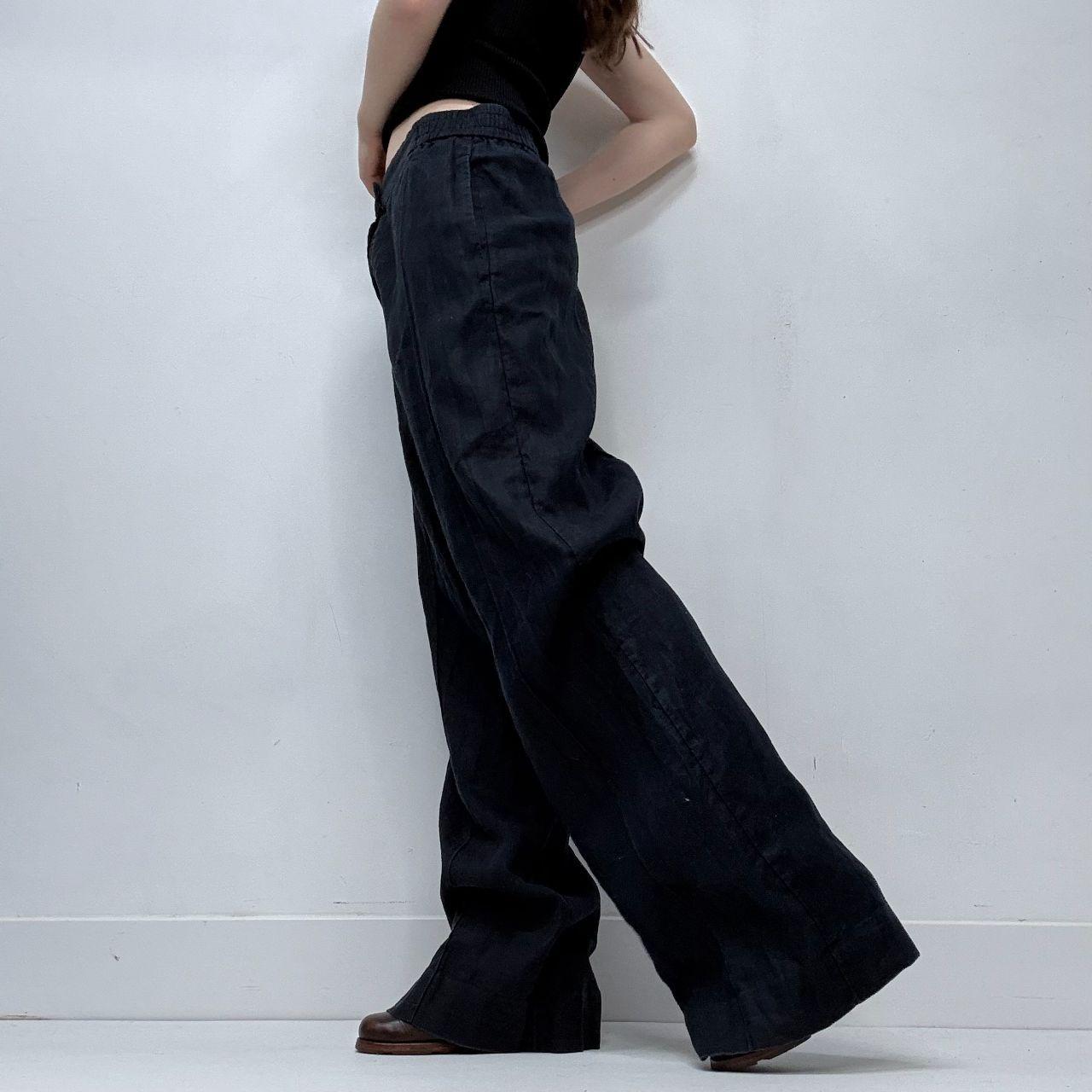 Navy linen wide leg COS trousers