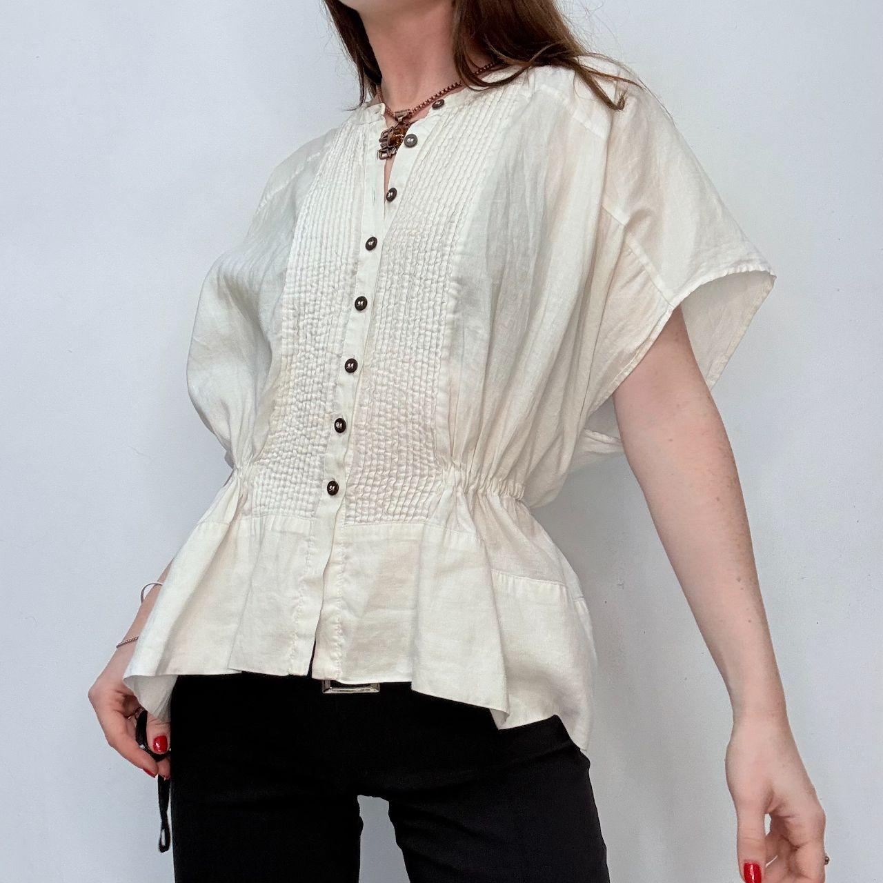 White pleated front allsaints shirt