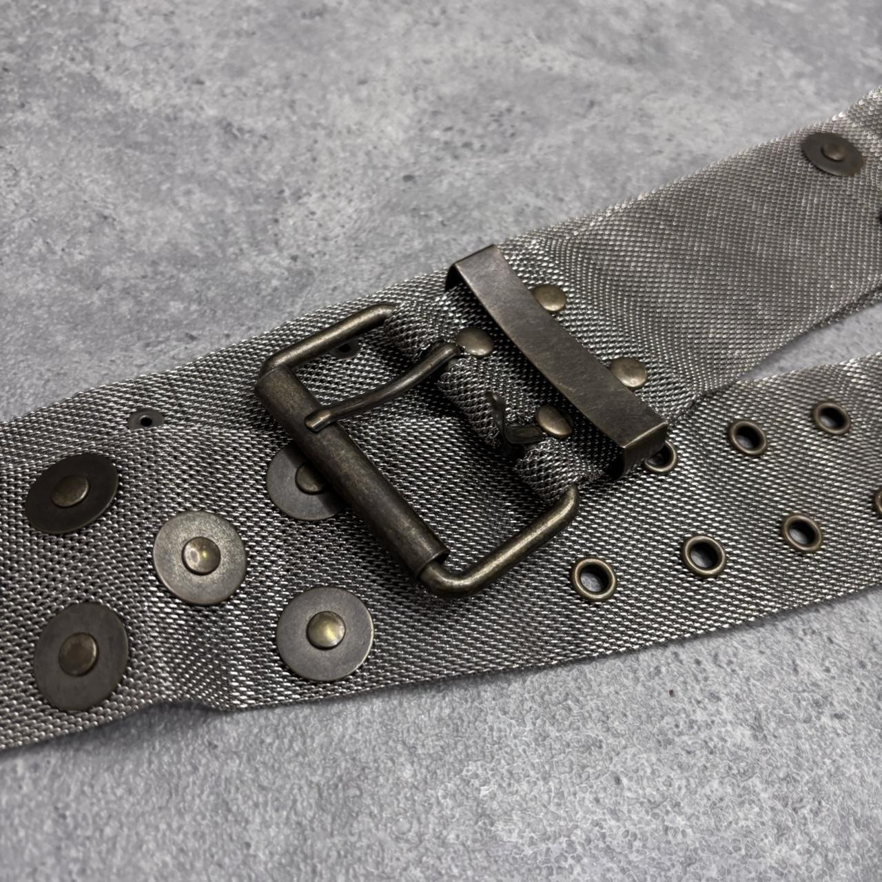Silver studded chain metal belt