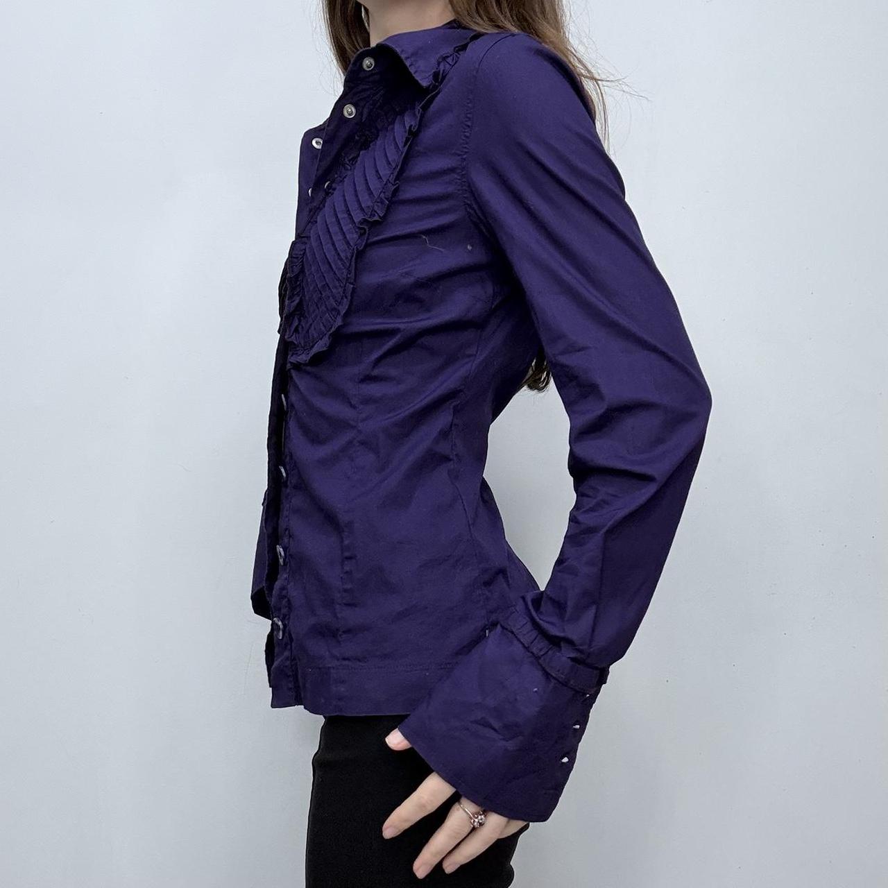 Pleated flared grunge eyelet shirt
