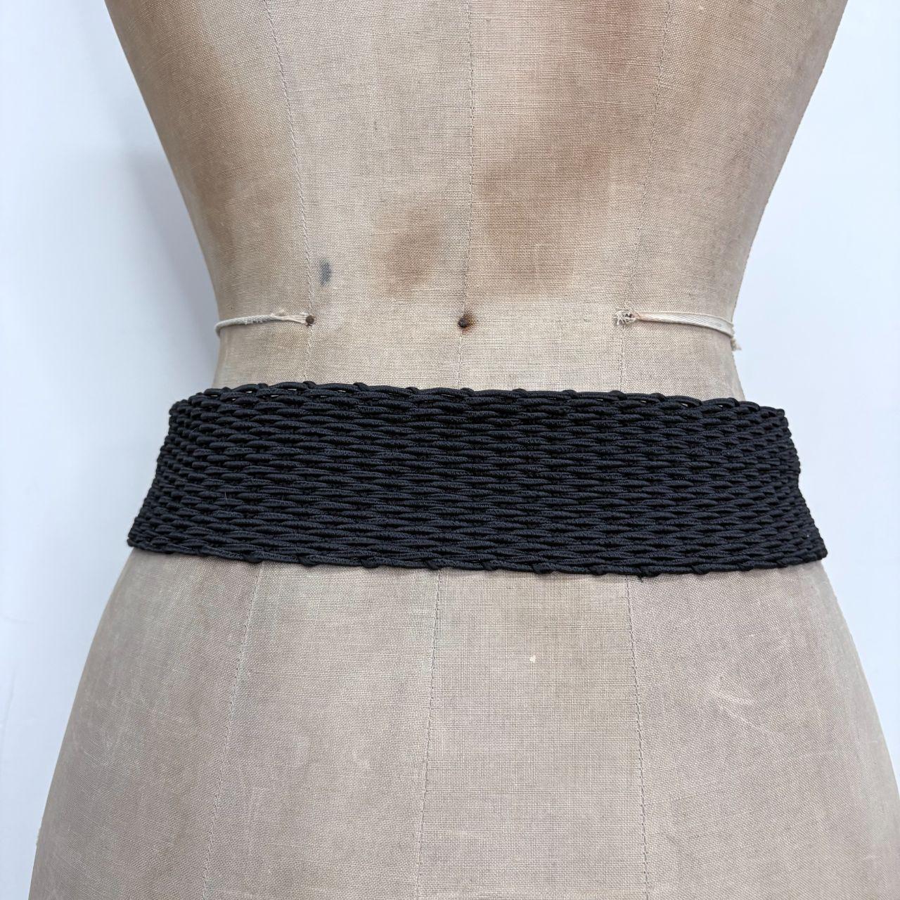 Woven chunky gold metal belt