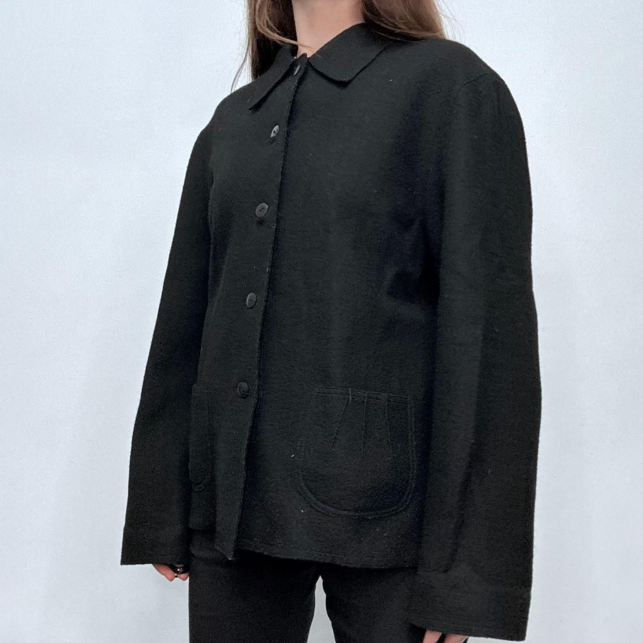 Black wool button up jacket