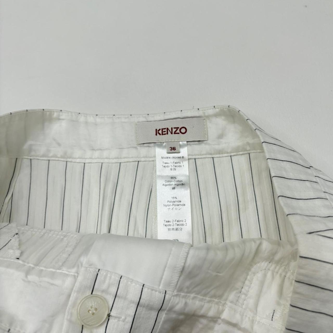 White pinstripe kenzo midi skirt