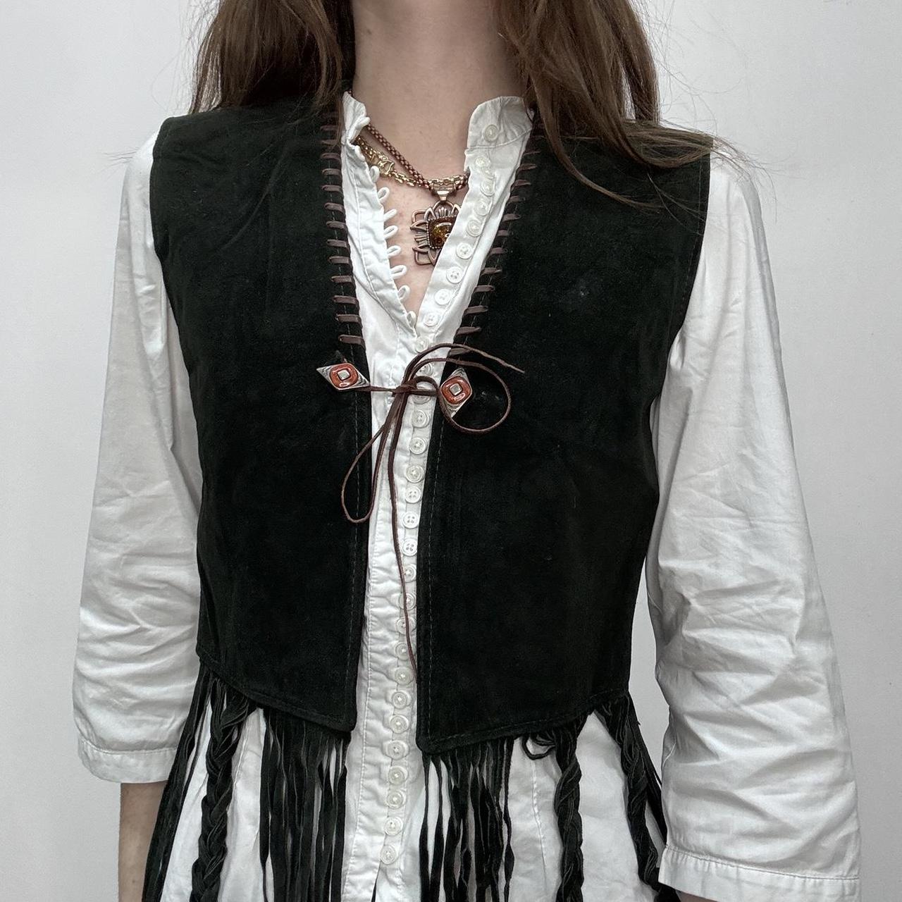 Suede tassel boho waistcoat