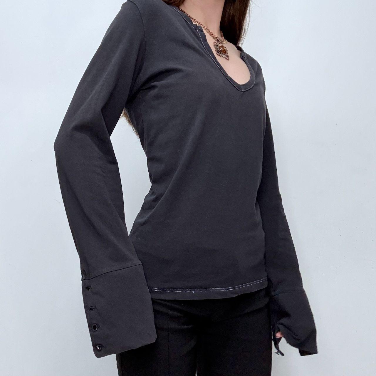 Navy flared slouchy cuff flare t-shirt